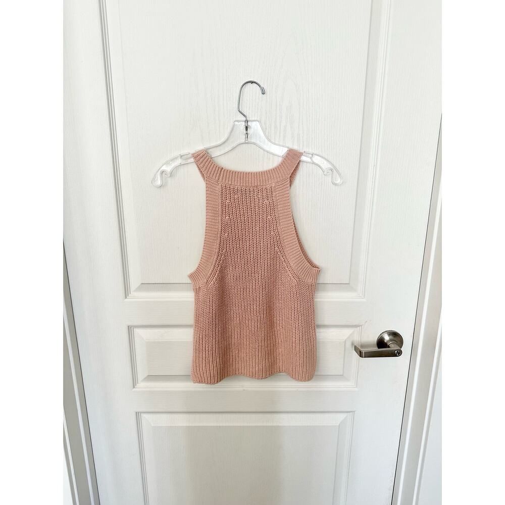 Intermix Rivington High Neck Knit Cami Halter Sweater Tank Blush Small - Picture 5 of 11